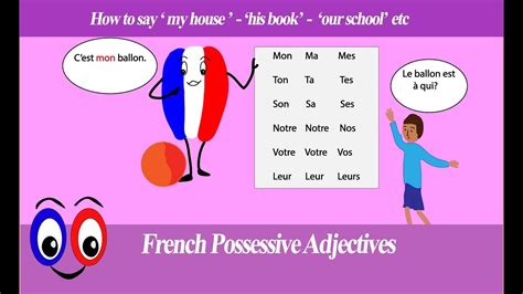 French Possessive Adjectives Adjectifs Possessifs Youtube