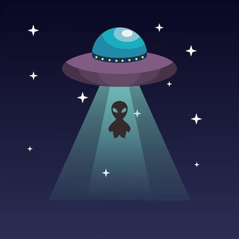 Una Ilustración De Dibujos Animados De Un Extraterrestre Con Una Luz Azul Sobre él Vector Premium