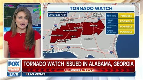 Tornado Watch Issued For Parts Of Alabama Georgia On Sunday Latest Weather Clips Fox Weather