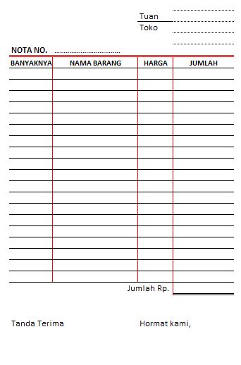 Membuat Nota Kontan Sendiri Dengan Microsoft Excel Kalam Azhar