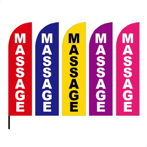 Outdoor 4m Massage Flag Feather Flags With Base Spike Kit