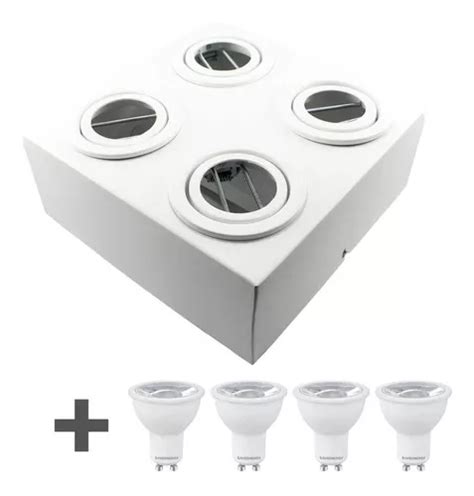 Spot Plafon Sobrepor Box Mr Quadruplo Led W Mercadolibre