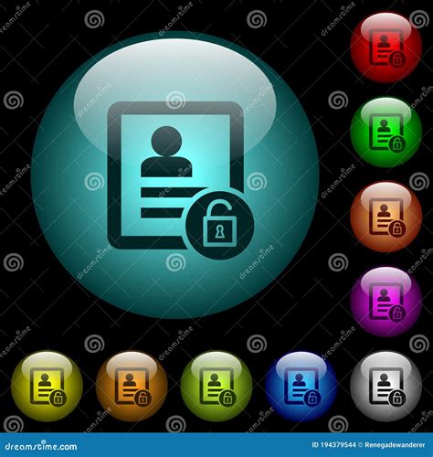 Desbloquear Iconos De Contacto En Botones De Vidrio Iluminados De Color