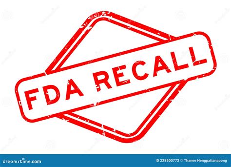 Grunge Red Fda Recall Word Rubber Square Stamp On White Background