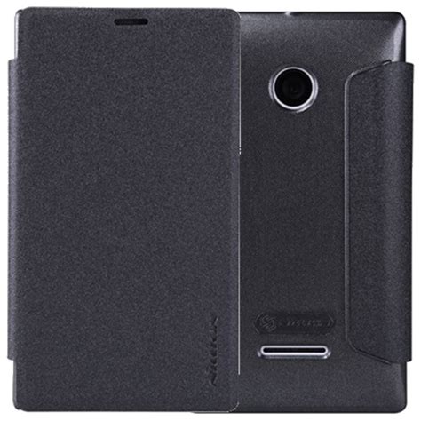 NILLKIN CUSTODIA SPARKLE LEATHER FLIP BOOK CASE MICROSOFT LUMIA 532 BLACK