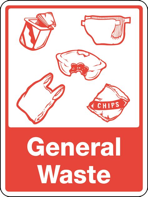 General Waste With Recycling Picto Uniform Safety Signs
