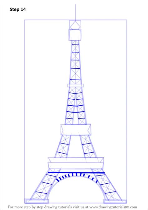 How To Draw An Eiffel Tower Wonders Of The World Step By Step