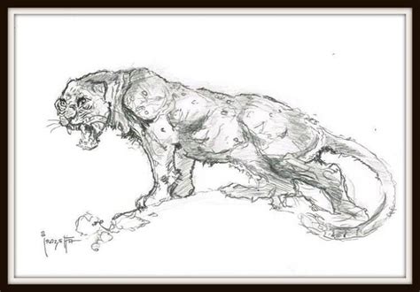 Frank Frazetta: Sabertooth Tiger Drawing.