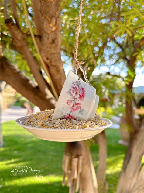 How To Upcycle A Teacup For A Diy Bird Feeder Life At Bella Terra