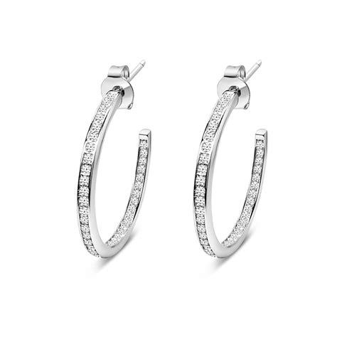 Satinski Silver Crystal Big Hoop Round Earrings Satinski Reviews On Judgeme