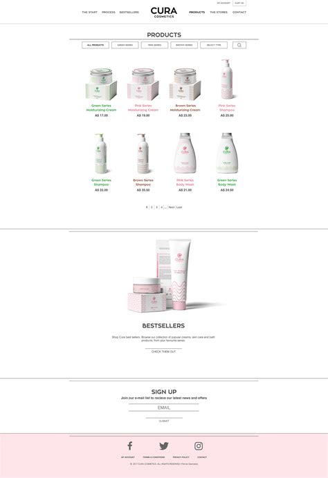 Cura Cosmetics Website On Behance