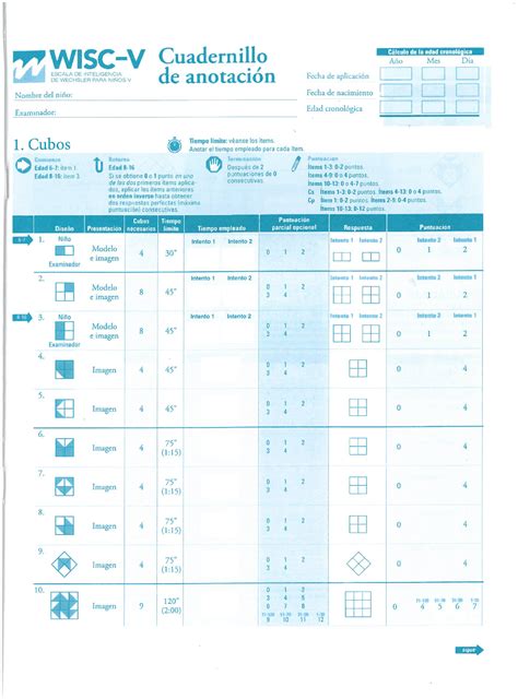 Cuadernillo DE Anotacion WISC V Fundamentos de la evaluación Studocu