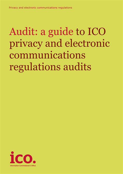 Pdf Audit A Guide To Ico Privacy And Electronic Communications