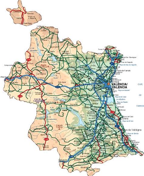 Valencia Mapa Provincia Vectorial