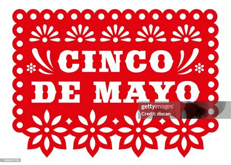 Cinco De Mayo Vector Papel Picado Greeting Card With Floral And