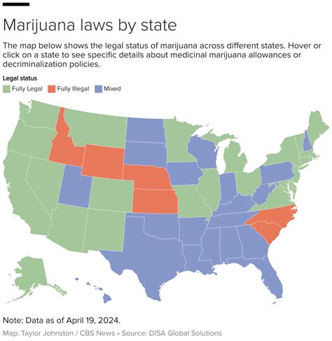 Maps show states where weed is legal for recreational, medical use in ...