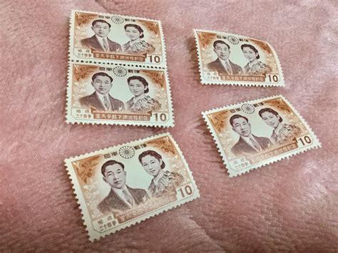 【新品】皇太子殿下御成婚記念★10円切手★昭和34年1959年★上皇明仁★平成天皇皇后両陛下★上皇后美智子★第125代天皇★未使用★記念