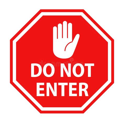 Do Not Enter Sign With Hand Symbol Icon Vector Illustration Stock