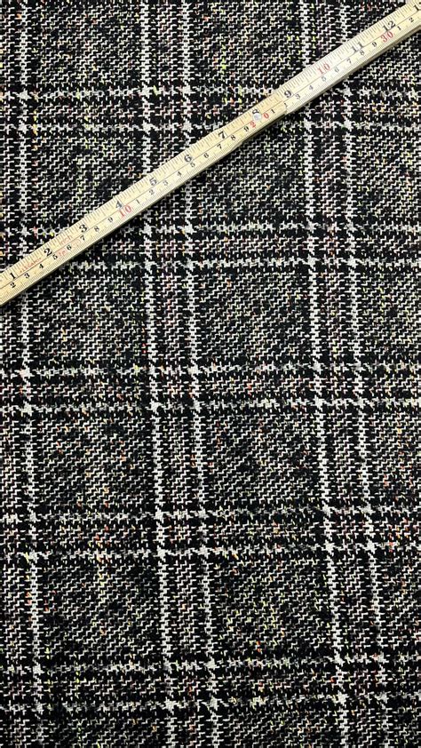 Tweed De Laine Noir Et Blanc Fils Multicolore Tissumarket