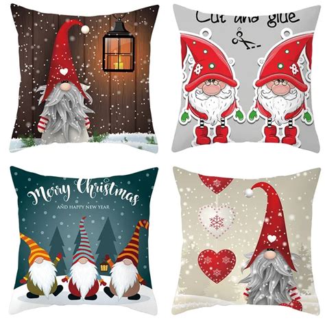 Christmas Pillowcase Printing Santa Claus Cushion Cover For