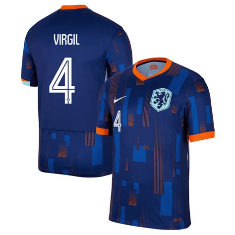 Virgil Van Dijk 4 Netherlands National Team 2024 Away Men Jersey Blue