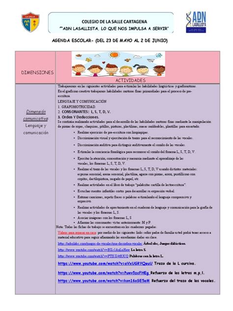 Agenda Del 23 De Mayo Al 2 De Junio Pdf Pdf