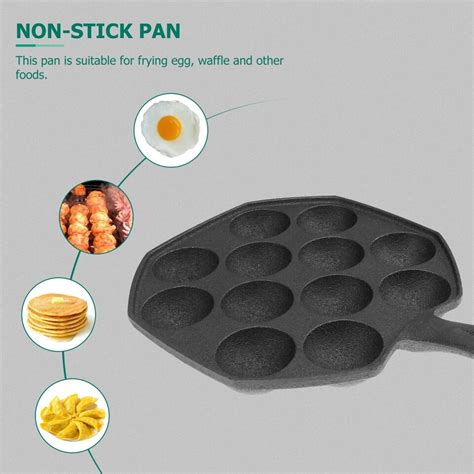 Takoyaki Pan 12 Molds Takoyaki Maker Skillet Cast Iron Octopus Meat