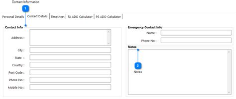 Contact Details Tab