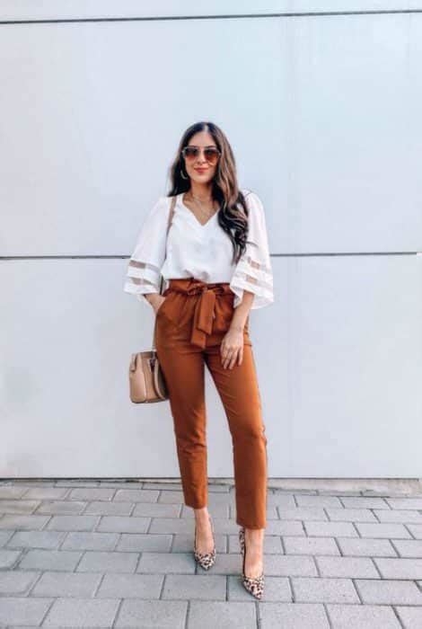 Como Combinar Pantalones Color Ladrillo O Terracota Outfit Mujer