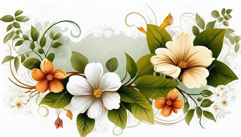 Premium AI Image | A floral wallpaper with a floral border.