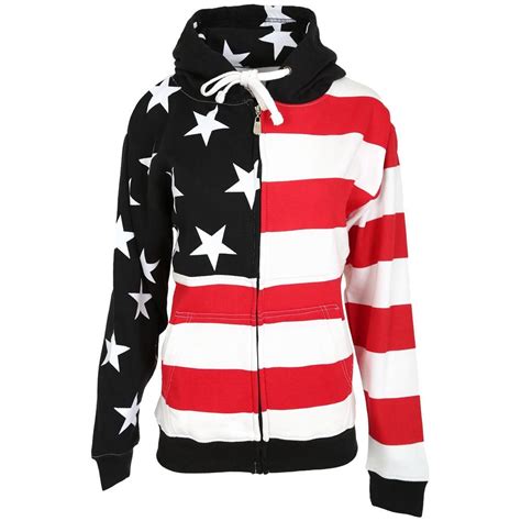 American Flag Zip Hooded Sweatshirt American Flag Sweatshirt Hooded