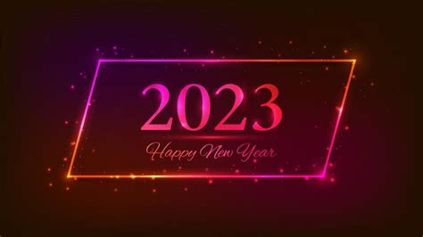 Premium Vector 2023 Happy New Year Neon Background