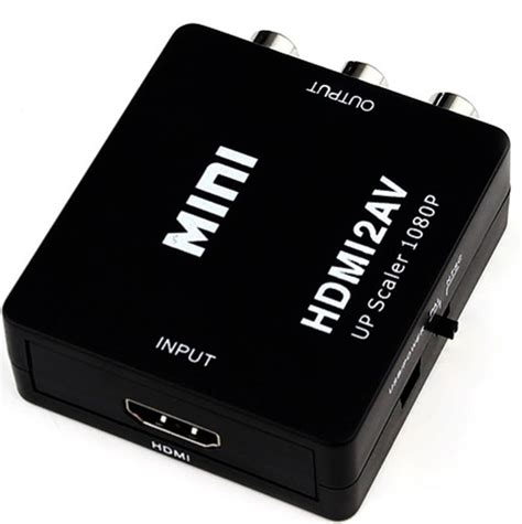 Конвертер адаптер с HDMI на AV RCA тюльпаны Noname HDMI2AV черный ...