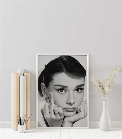 Audrey Hepburn Middle Finger Canvas Etsy