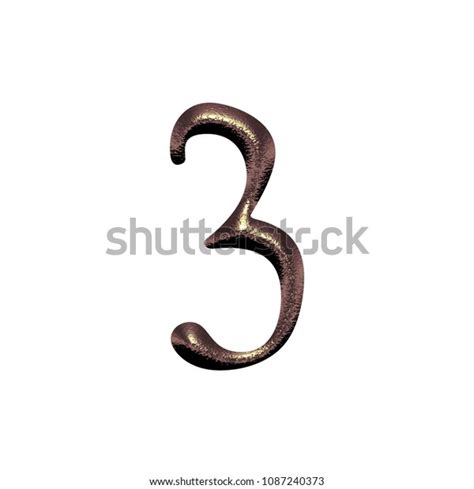 Chiseled Copper Rose Gold Metallic Number Ilustración De Stock 1087240373 Shutterstock