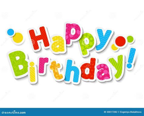 Happy Birthday Color Letters Stock Photography - Image: 30017282