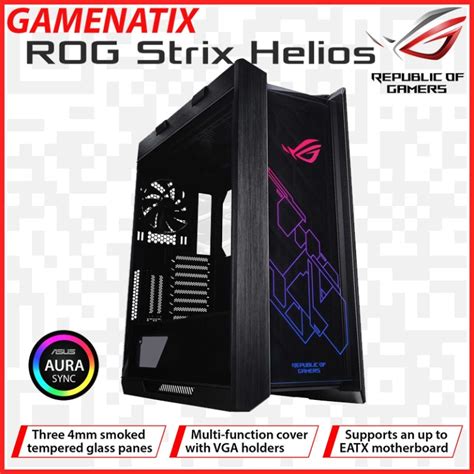 ROG Strix Helios GX601 RGB ATX EATX Mid Tower Gaming Case With Tempered