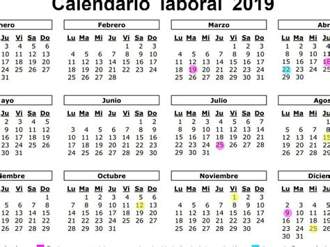 Calendario Laboral De 2019 Ocho Festivos Nacionales Y Solo Un Gran