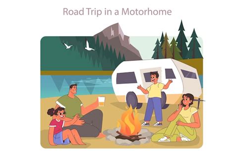 Road Trip En Famille Couple Avec Enfants Partant En Vacances En Voiture