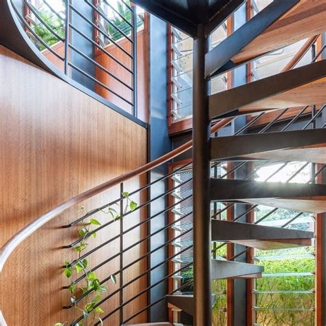 Recycled Timber Spiral Staircase At Welcometothejunglehouse