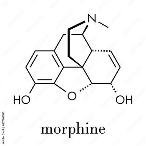 Morphine Pain Drug Molecule Highly Addictive Isolated From Opium