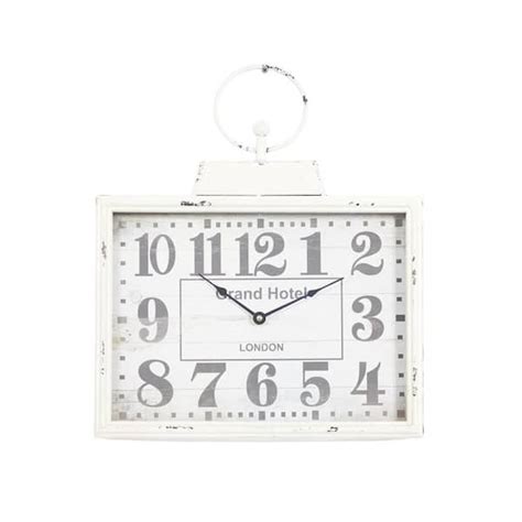 Litton Lane White Metal Pocket Watch Style Analog Wall Clock