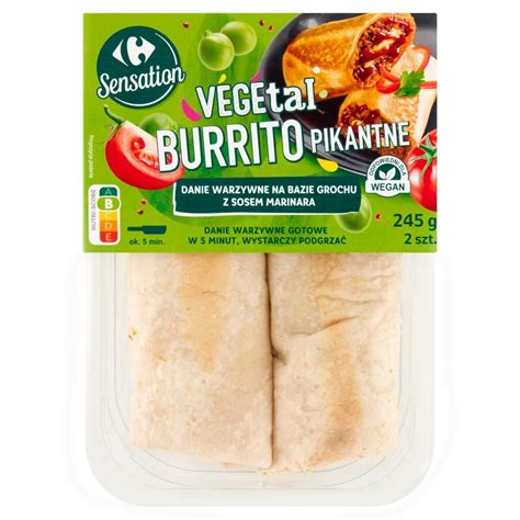 Carrefour Sensation Vegetal Burrito Pikantne 245 G 2 Sztuki Zakupy