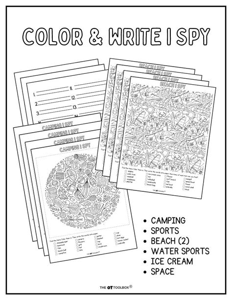 Color And Write I Spy The Ot Toolbox