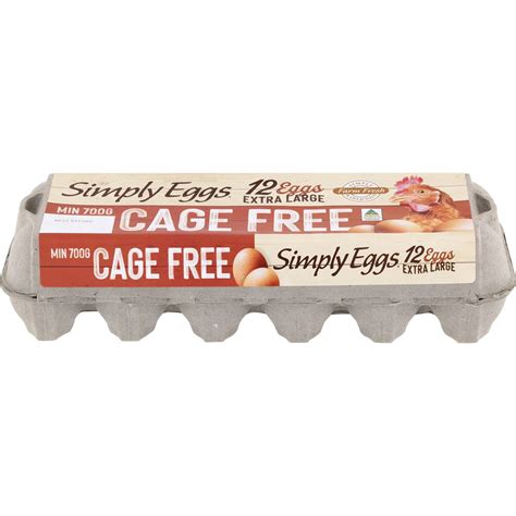 Simply Eggs 12 Extra Large Cage Free Eggs 700g Woolworths