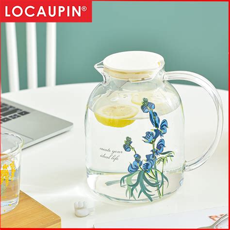 Locaupin Ml Borosilicate Glass Bottle Pitcher Glass With Filter