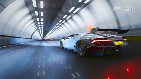 Fond d écran Forza Horizon 4 voiture Lamborghini Centenario tunnel