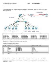 Configuring Vlans And Inter Vlan Routing Practice Docx Vlan And