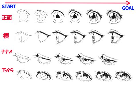 目の線画ができるまでの過程理想の角度の目が描ける 話題の画像プラス