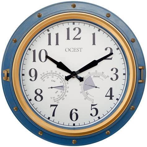 Ocest Inch Outdoor Clock Waterproof With Thermometer Hygrometer